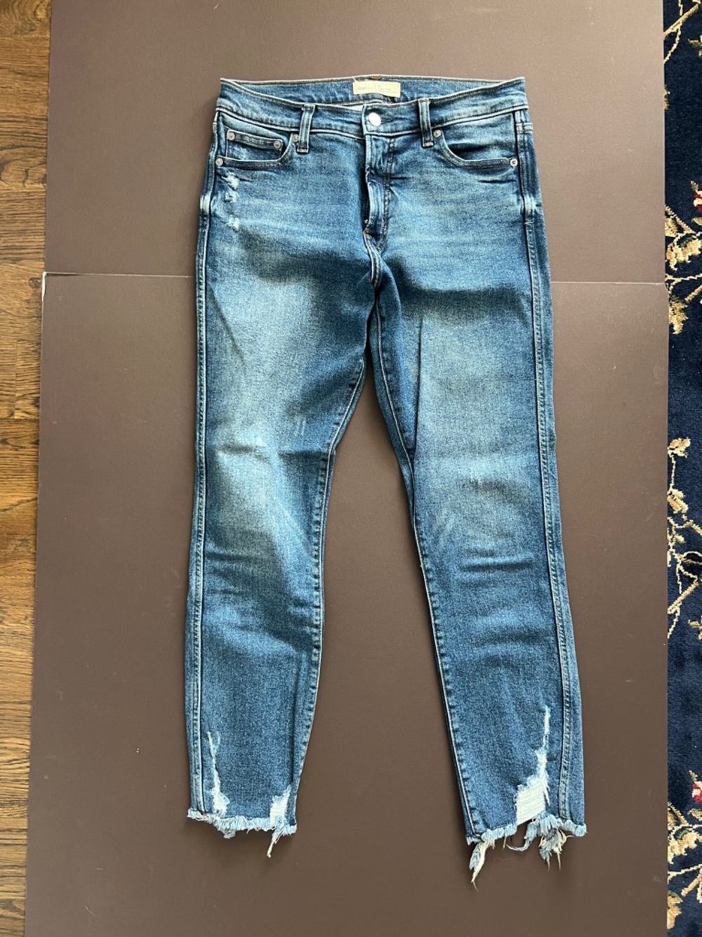 Gap Distressed High-Rise Jeans in Medium Blue
